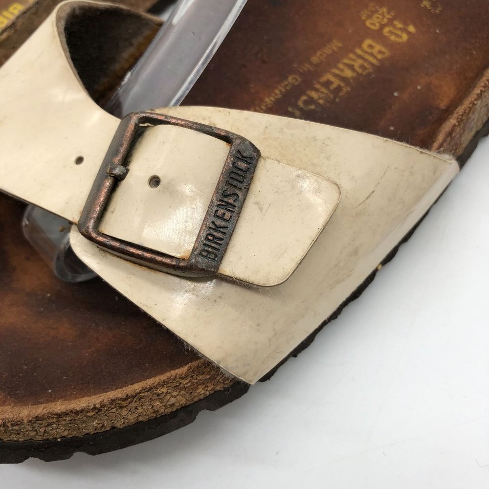 Birkenstock Madrid BirkoFlor Sandals Slides Shiny Ivory 40 Womens US 9 Narrow - Picture 6 of 11